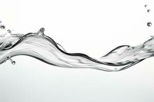 Transparent water wave on white background photo