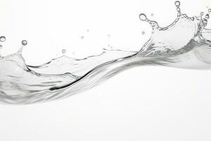 Transparent water wave on white background photo