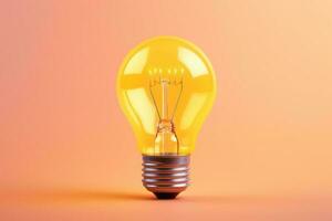 Light bulbs on bright yellow photo