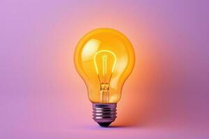 Light bulbs on bright yellow photo