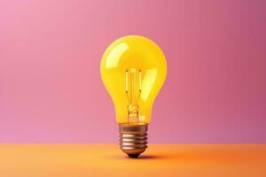 Light bulbs on bright yellow photo