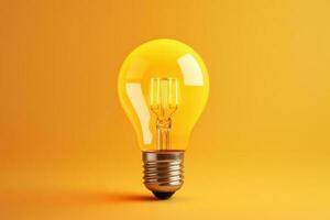 Light bulbs on bright yellow photo