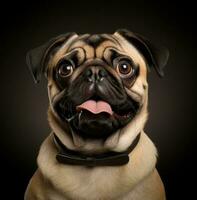 Close-up of a pug dog photo