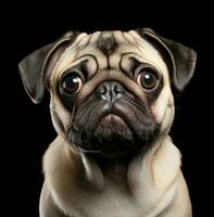 Close-up of a pug dog photo