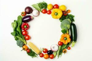 Top view of and vegetables photo