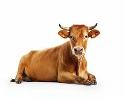 Potrait of brown cow photo