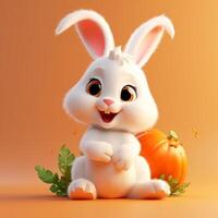 Cute cartoon bunny photo