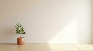 A living room with greenery photo