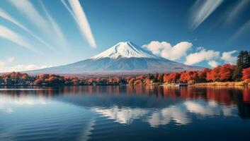 otoño estaciones, montañas, y lagos en Japón foto