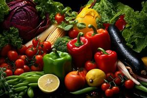 Top view of vegetables photo