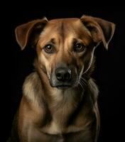 Cute dog portrait in a studio photo