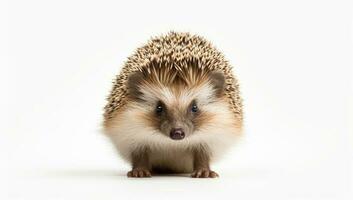 Adorable hedgehog on studio background photo