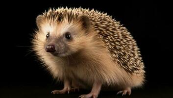 Adorable hedgehog on studio background photo