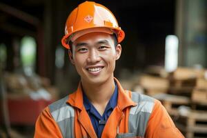 Building sector and industrial workers concept photo