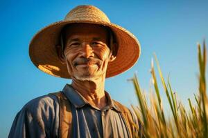 farmer in a rice field photo