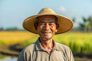 farmer in a rice field photo