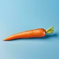 a carrot isolated on a blue background photo