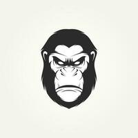 isolated angry monkey gorilla icon logo template vector illustration design. monkey ape head character design