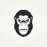 isolated angry monkey gorilla icon logo template vector illustration design. monkey ape head character design