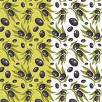Olive braches seamless pattern botanical background vector