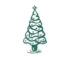 Christmas tree set, Hand drawn illustrations. vector