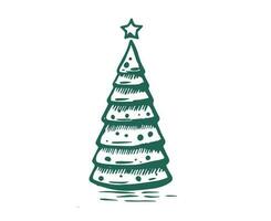 Christmas tree set, Hand drawn illustrations. vector