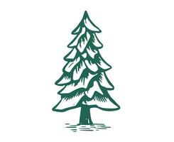 Christmas tree set, Hand drawn illustrations. vector