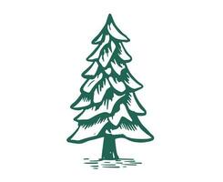 Christmas tree set, Hand drawn illustrations. vector