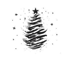 Christmas tree set, Hand drawn illustrations. vector