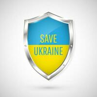 Protect shield Save Ukraine. No war in Ukraine. Pray for Ukraine peace. Vector illustration