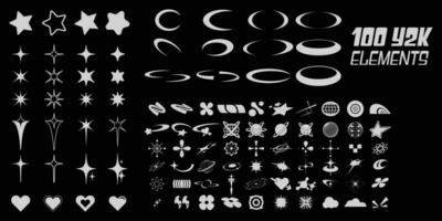 Y2k big collection of symbols and icons Royalty Free Vector