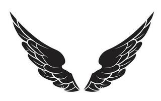 Wings, Minimalist and Simple Silhouette - Vector illustration Pro Vector