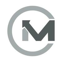 alfabeto letras iniciales monograma logo cm, mc, C y metro Pro vector