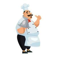 Male Waiter Icon Funny Cartoon Character vector