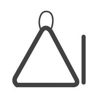 triángulo musical instrumento, silueta, aislado en un blanco antecedentes vector