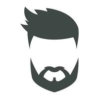 silueta cara hombre frio con barba Bigote logo diseño vector gráfico símbolo icono firmar ilustración creativo idea Pro vector