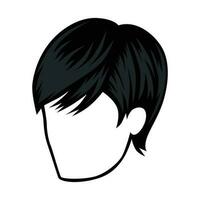 hand drawn silhouette of men hairstyle illustration vector