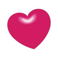 forma de corazón de papel rosa de globo vectorial sobre fondo blanco. concepto de amor vector