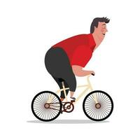 Boy ride bike icon cartoon style vector