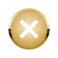 Cross mark luxury circle shaped glossy icon. vector