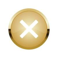 Cross mark luxury circle shaped glossy icon. vector