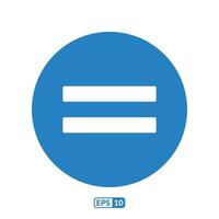 Equal mark blue symbol EPS10 vector