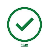 marca de verificación circulo línea verde icono. vector