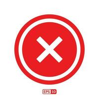 Cross mark red icon. Cross mark red symbol. vector