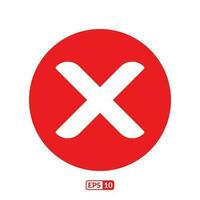 Cross mark red sign EPS10. vector