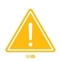 Caution yellow color flat icon. vector