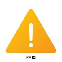 Caution sign gradient yellow icon. vector