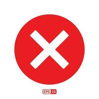 Cross mark red symbol EPS10. vector