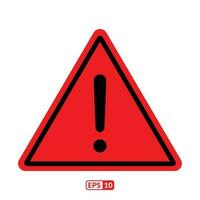 Red alert, warning flat icon. vector