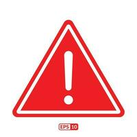 Red alert warning sign icon. vector